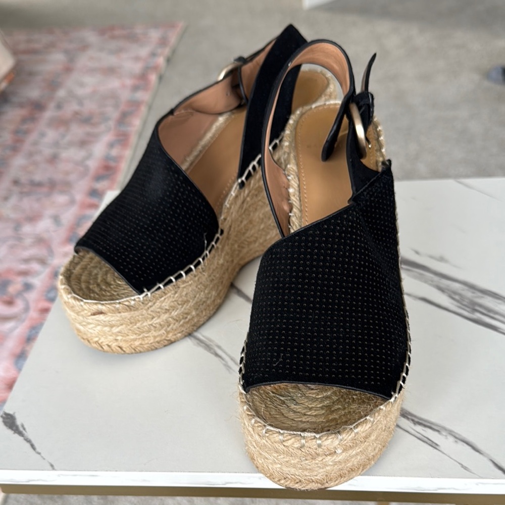 Marc Fisher Black Wedge Espadrilles